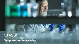  Presentation with scientific research - PPT theme consisting of medical gas - senior male researcher carrying background and a seafoam green colored foreground