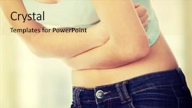  Presentation with stomach - Cool new slide deck with medical gas - young teen woman with stomach backdrop and a blonde colored foreground