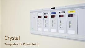  Presentation with alarm - Audience pleasing presentation consisting of medical gas alarm in hospital backdrop and a  colored foreground