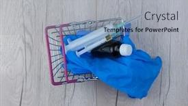  Presentation with medical virus - Cool new slide deck with medical-gloves-and-syringe backdrop and a light gray colored foreground