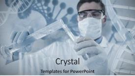  Presentation with medical dna - Cool new presentation with doctor wearing medical gloves filling backdrop and a light blue colored foreground