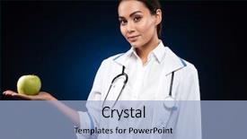  Presentation with green apple - Slide deck featuring medical gown holding green apple background and a light blue colored foreground