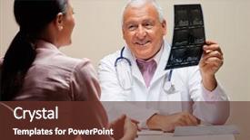  Presentation with radiologist - PPT theme consisting of medical gyn - senior male radiologist smiling while background and a tawny brown colored foreground
