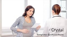  Presentation with medical gynecology - Theme enhanced with medical gynaecological - pregnancy gynecology medicine health care background and a light gray colored foreground