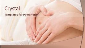  Presentation with hands heart - Presentation theme having medical gynaecological - pregnant woman holding her hands background and a lemonade colored foreground