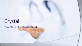  Presentation with medical hand - Slide set enhanced with medical hands - close up of male doctor background and a sky blue colored foreground