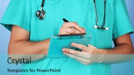  Presentation with capsules pills pill doctor prescription - Cool new slide deck with medical hands - hand of doctor with pen backdrop and a cyan colored foreground