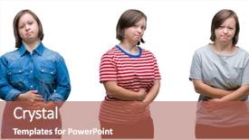  Presentation with stomach disease - Slide deck featuring medical health home model - collage of down sydrome woman background and a  colored foreground