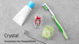  Presentation with mirror - Amazing presentation design having medical health home model - composition with dental mirror backdrop and a light gray colored foreground