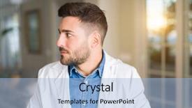  Presentation with holistic clinic - Colorful PPT layouts enhanced with medical health home model - young handsome doctor man backdrop and a light blue colored foreground