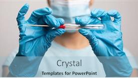  Presentation with medical ppe - Beautiful PPT layouts featuring medical-healthcare-nurse-holding-coronavirus backdrop and a light blue colored foreground