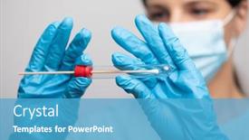  Presentation with rna - Beautiful theme featuring medical-healthcare-nurse-holding-coronavirus backdrop and a teal colored foreground