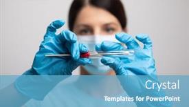  Presentation with dna rna - PPT layouts with medical-healthcare-nurse-holding-coronavirus background and a teal colored foreground