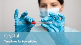  Presentation with mask nurse - Audience pleasing PPT layouts consisting of medical-healthcare-nurse-holding-coronavirus backdrop and a teal colored foreground