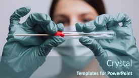  Presentation with dna rna - Cool new slide deck with medical-healthcare-nurse-holding-coronavirus backdrop and a ocean colored foreground