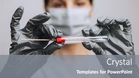  Presentation with dna rna - Amazing slide set having medical-healthcare-nurse-holding-coronavirus backdrop and a gray colored foreground