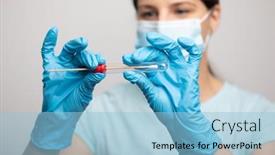  Presentation with rna - Colorful presentation theme enhanced with medical-healthcare-nurse-holding-coronavirus backdrop and a light blue colored foreground