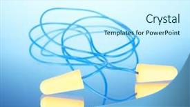  Presentation with blue hydrangeas - Colorful PPT theme enhanced with medical heard - headphones on blue background backdrop and a  colored foreground