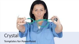  Presentation with doctor black children - Beautiful slides featuring medical hearth - attractive doctor woman isolated backdrop and a  colored foreground