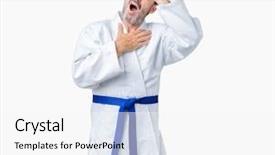  Presentation with flu virus - Cool new slides with medical helt - handsome middle age senior man backdrop and a white colored foreground