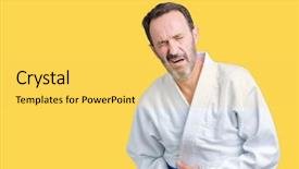  Presentation with stomach disease - Cool new PPT theme with medical helt - handsome middle age senior man backdrop and a  colored foreground
