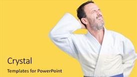  Presentation with kimono - Amazing slides having medical helt - handsome middle age senior man backdrop and a  colored foreground