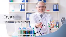  Presentation with mouse in a lab - Beautiful presentation featuring medical hematologist - old male chemist working backdrop and a lemonade colored foreground