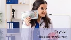  Presentation with hematology - PPT theme enhanced with medical hematology - female doctor in blood transfusion background and a light blue colored foreground