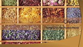  Presentation with tea - Beautiful presentation theme featuring medical herbs - assortment of dried tea backdrop and a red colored foreground