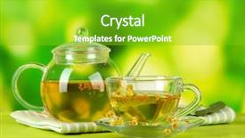  Presentation with cup of lemon tea - Colorful slide deck enhanced with medical herbs - kettle and cup of tea backdrop and a  colored foreground