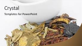  Presentation with chinese medicine - Colorful theme enhanced with medical herbs - tcm chinese medicine backdrop and a white colored foreground