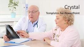  Presentation with clinic - Presentation design consisting of medical history - doctor and patient in hospital background and a lemonade colored foreground