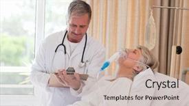  Presentation with history - Amazing PPT layouts having medical history - doctor examining his patient backdrop and a soft green colored foreground