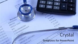  Presentation with workplace - PPT layouts having medical history - doctor workplace close up background and a light blue colored foreground