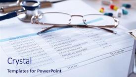  Presentation with workplace - Cool new theme with medical history - doctor workplace close up backdrop and a  colored foreground