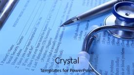  Presentation with workplace - Amazing PPT layouts having medical history - doctor workplace close up backdrop and a  colored foreground