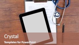  Presentation with medical clipboard - Amazing PPT theme having medical history - stethoscope with clipboard and digital backdrop and a red colored foreground