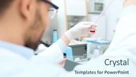  Presentation with clinical research - Presentation design having medical hiv - science chemistry biology medicine background and a cool aqua colored foreground