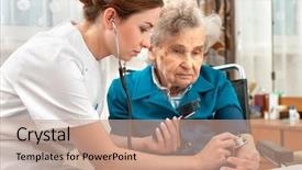  Presentation with blood pressure - PPT theme enhanced with advent decoration a stone star on the branch wreath on wood board background and a gray colored foreground