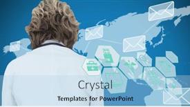  Presentation with medical technology - Presentation theme enhanced with medical-icons-against-rear-view background and a light blue colored foreground