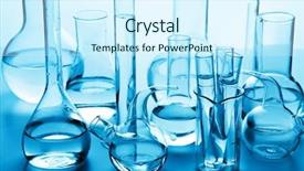  Presentation with chemical industry - Presentation theme consisting of medical industry - chemical laboratory glassware background and a cool aqua colored foreground