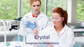  Presentation with science - Presentation design having medical industry - young science students doing background and a sky blue colored foreground