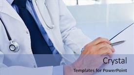  Presentation with medical information - Amazing PPT theme having medical information - close up of a doctor backdrop and a  colored foreground