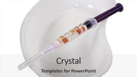  Presentation with kidney medical - Amazing theme having medical injection on a kidney backdrop and a light gray colored foreground