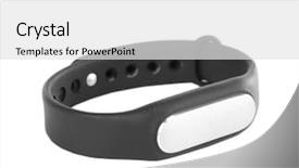  Presentation with heart rate monitor - Slide set consisting of medical innovation - heart rate monitor watch isolated background and a white colored foreground