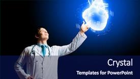  Presentation with media image - PPT theme with bokeh background full of flying background and a ocean colored foreground