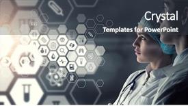  Presentation with innovation - Audience pleasing theme consisting of medical innovation - innovative technologies in medicine mixed backdrop and a  colored foreground