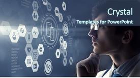  Presentation with medicine - Slides with medical innovation - innovative technologies in medicine mixed background and a ocean colored foreground