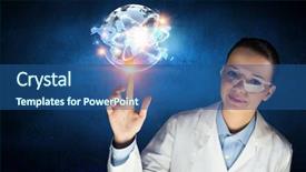  Presentation with science - Amazing presentation theme having medical innovation - innovative technologies in science backdrop and a ocean colored foreground