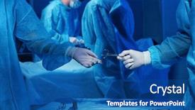  Presentation with instrument - Theme enhanced with medical instrument and blurred operation background and a ocean colored foreground